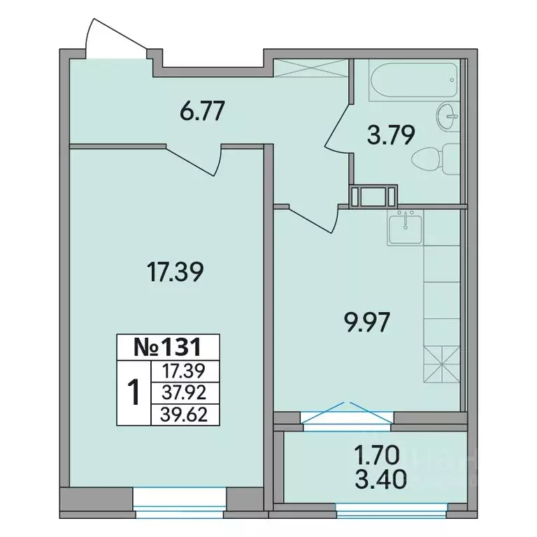 1-к кв. Ленинградская область, Всеволожский район, Агалатовское с/пос, ... - Фото 1