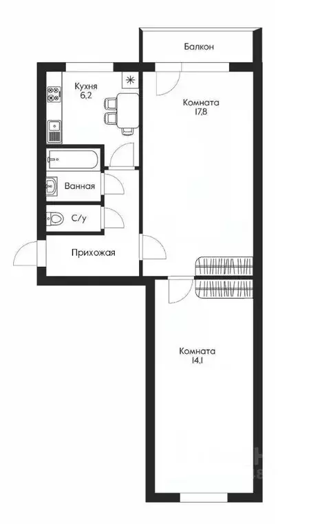 2-к кв. Краснодарский край, Краснодар ул. Трудовой Славы, 8 (49.0 м) - Фото 1