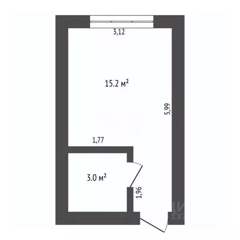 Студия Амурская область, Благовещенск ул. Воронкова, 4 (20.3 м) - Фото 1