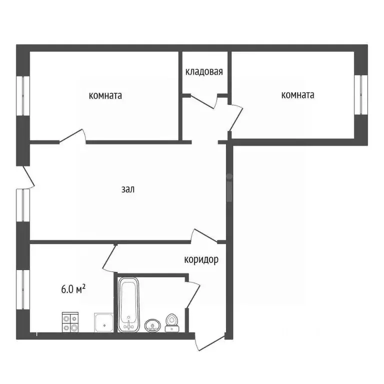 3-к кв. Тамбовская область, Тамбов Мичуринская ул., 64 (55.9 м) - Фото 2