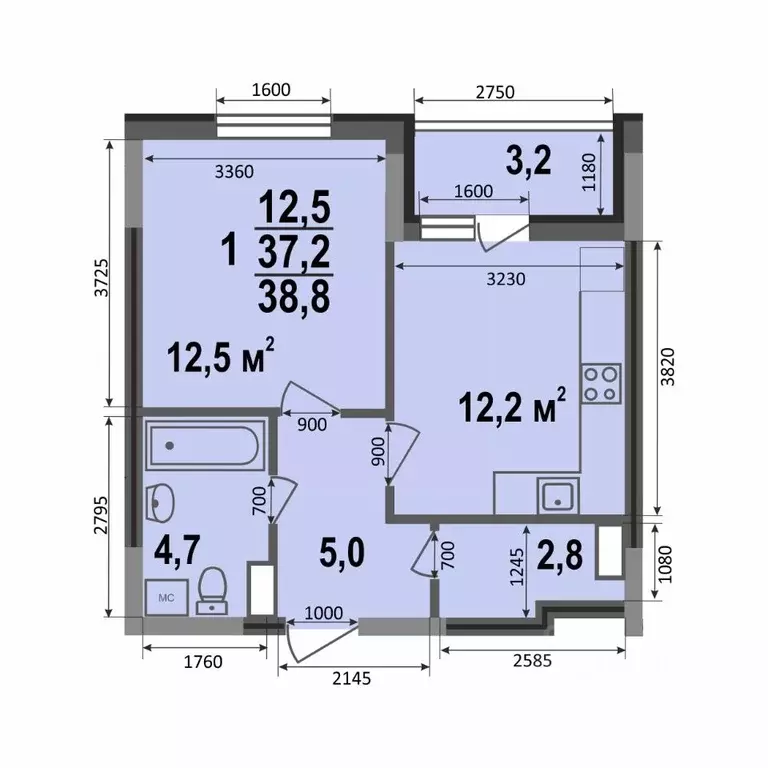 1-к кв. Владимирская область, Владимир Веризино мкр, Веризино лайф ... - Фото 1