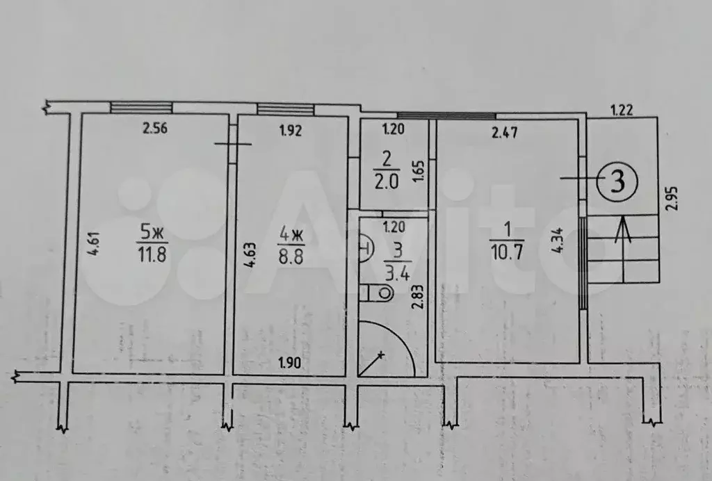 2-к. квартира, 36,7 м, 1/1 эт. - Фото 0