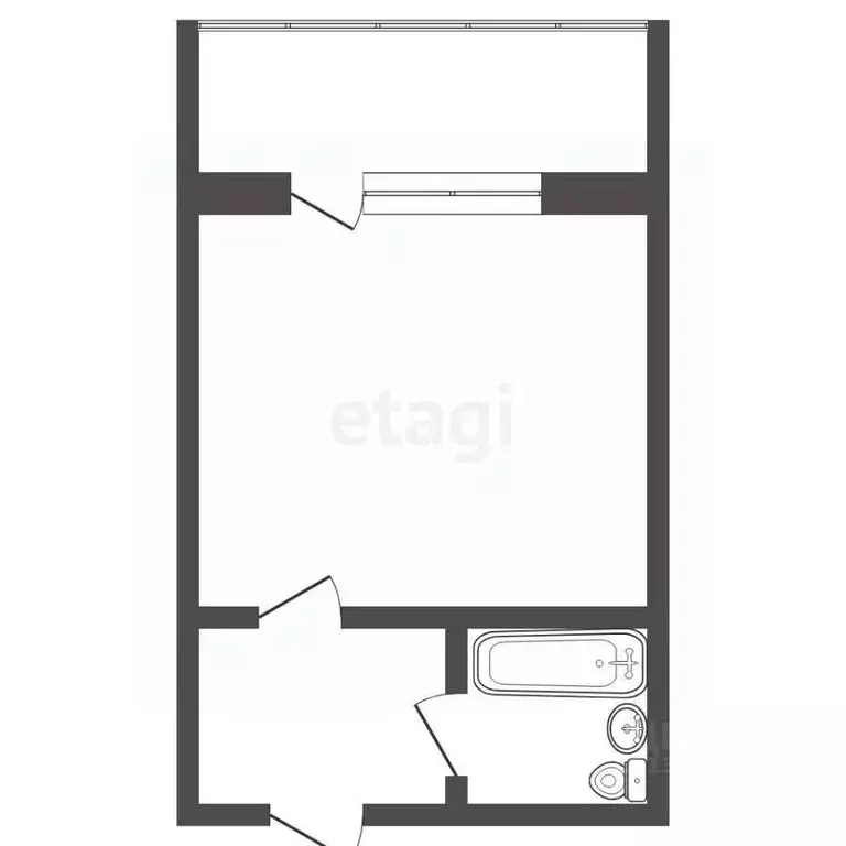 Студия Тюменская область, Тюмень ул. Мельникайте, 115 (17.2 м) - Фото 1