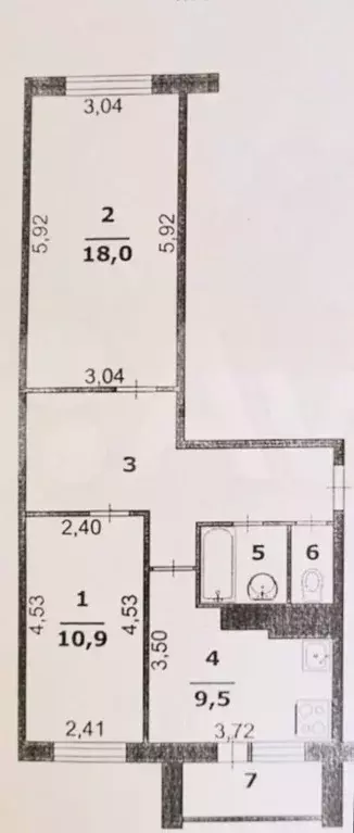 2-к кв. Белгородская область, Белгород Почтовая ул., 62в (53.0 м) - Фото 2