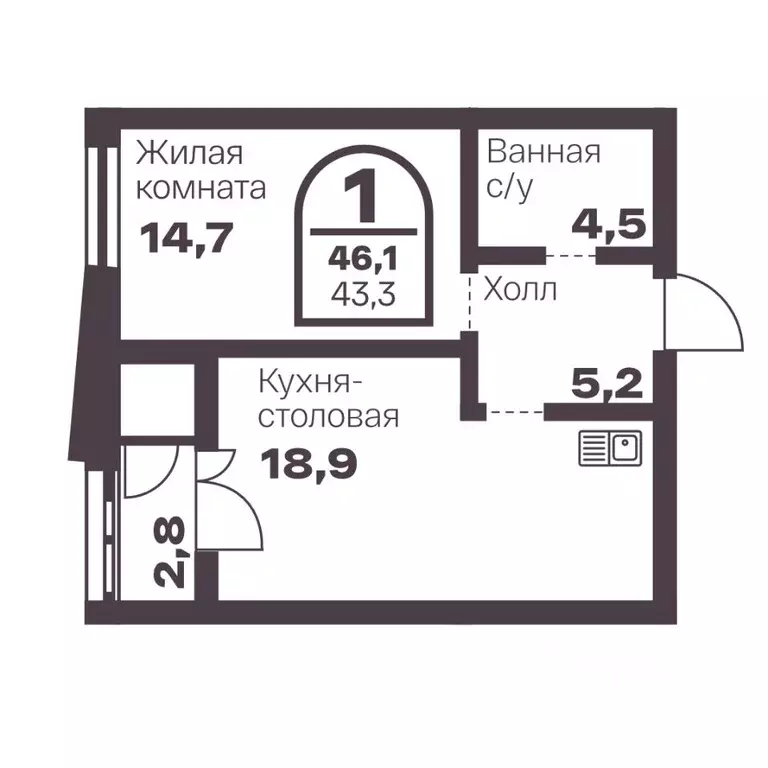 1-к кв. Челябинская область, Челябинск просп. Ленина, 19В (43.3 м) - Фото 0
