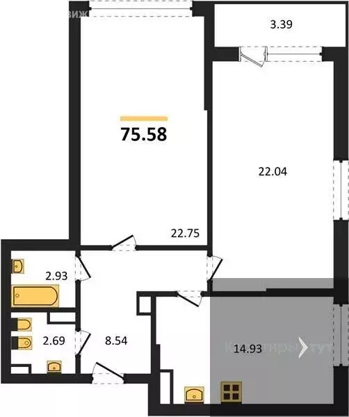 2-комнатная квартира: Воронеж, Московский проспект, 132 (75.58 м) - Фото 1