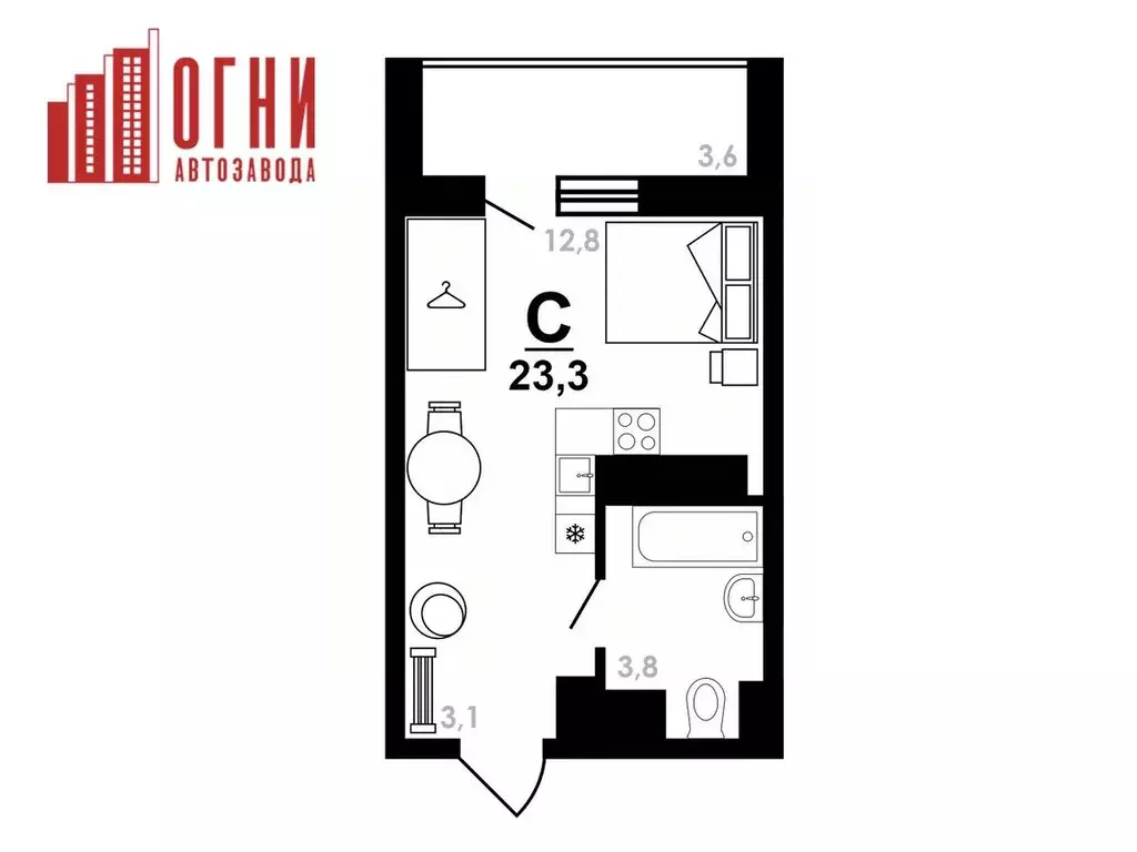 Студия Нижегородская область, Нижний Новгород Коломенская ул., 8к4 ... - Фото 1