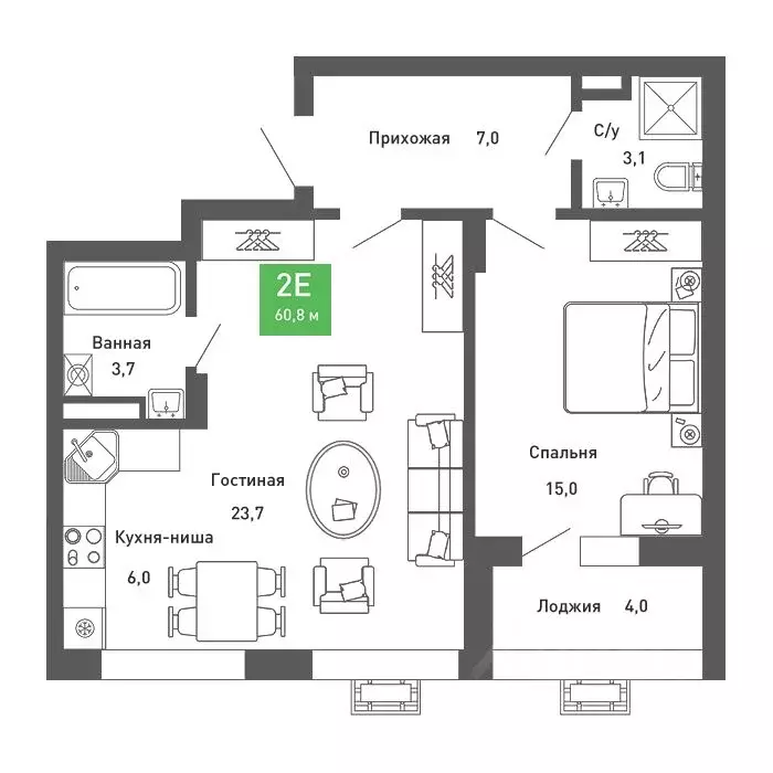 2-к кв. Воронежская область, Воронеж Ключи мкр, Ключи-клаб жилой ... - Фото 0