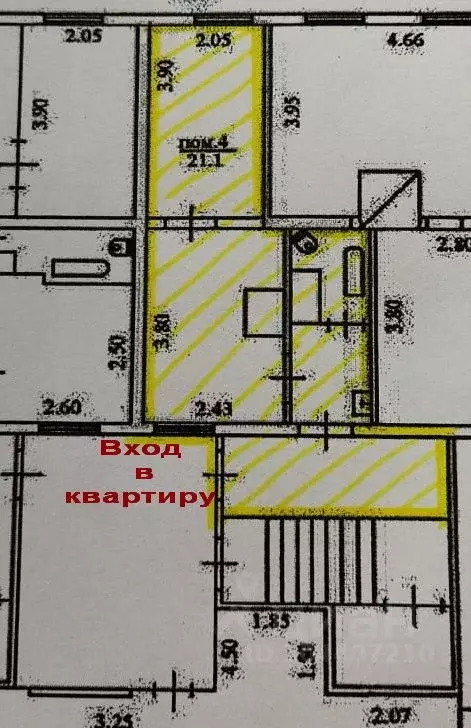 2-к кв. Томская область, Томск Александровский проезд, 4 (21.1 м) - Фото 0