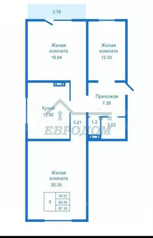 3-к кв. Новосибирская область, Новосибирск ул. В. Высоцкого, 139/18 ... - Фото 0