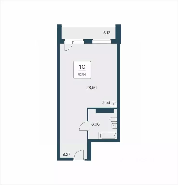 Студия Новосибирская область, Новосибирск Красный просп., 180 (52.4 м) - Фото 1