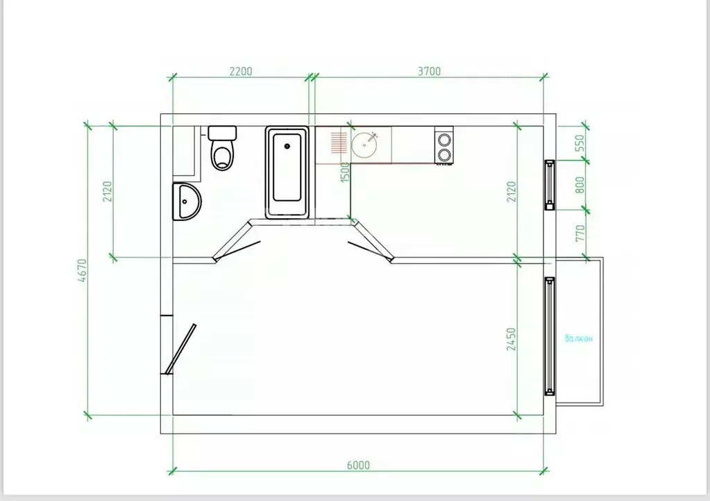 Студия Москва Ильменский проезд, 14к6 (28.5 м) - Фото 2