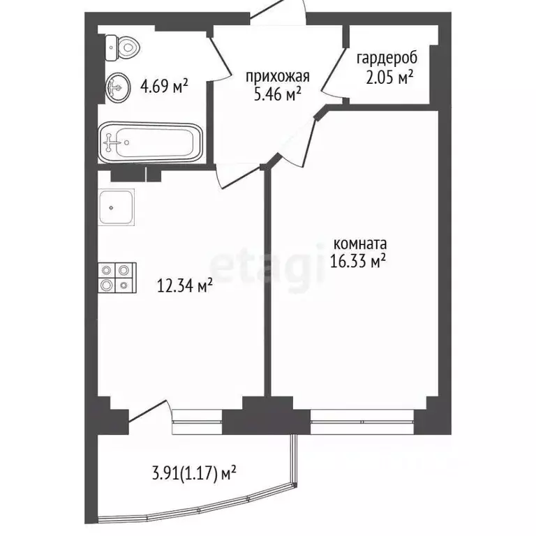 1-к кв. Ярославская область, Ярославль Балтийская ул., 3 (41.0 м) - Фото 2