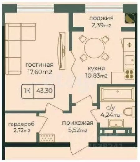 1-к кв. Дагестан, Каспийск просп. Акулиничева (43.3 м) - Фото 0