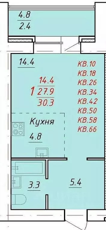 1-к кв. Алтайский край, Новоалтайск Индустриальная ул., 18 (30.3 м) - Фото 0