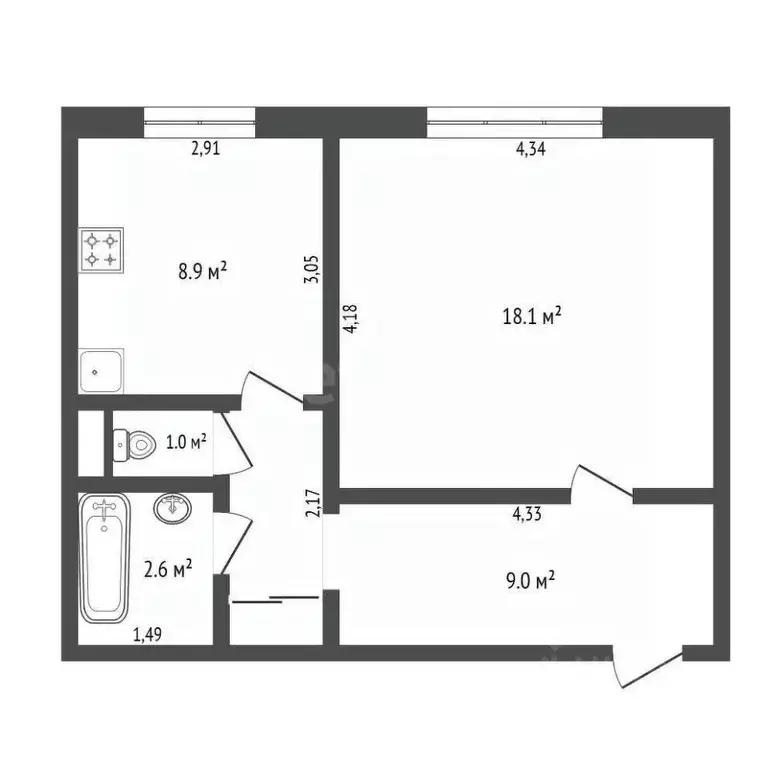 1-к кв. Амурская область, Зея Светлый мкр, 65 (40.0 м) - Фото 2