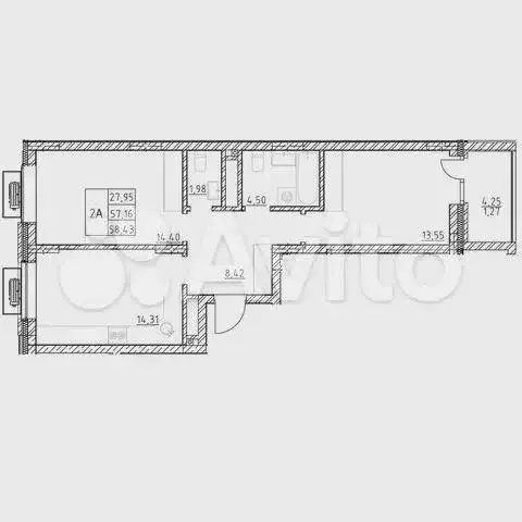 Квартира-студия, 23,6м, 13/18эт. - Фото 1