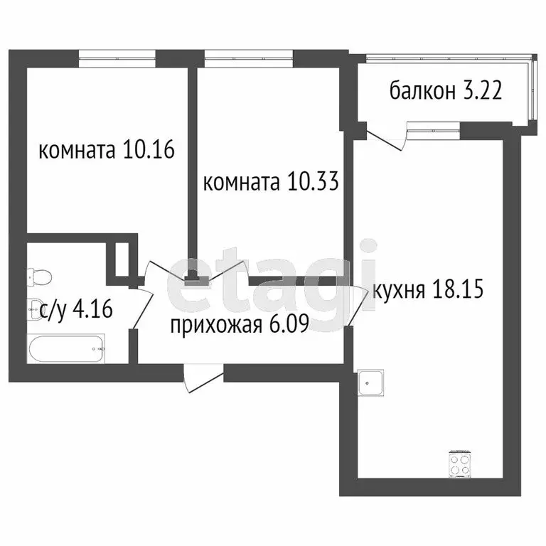 2-комнатная квартира: Кострома, улица Александра Зиновьева, 8 (55.7 м) - Фото 0