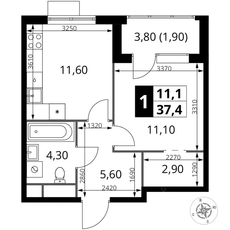 1-к кв. Московская область, Химки Клязьма-Старбеево мкр, Международный ... - Фото 1