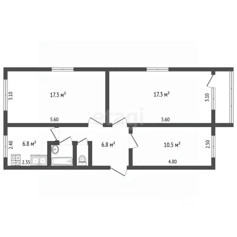 3-к кв. Оренбургская область, Орск Новый город мкр, ул. Тагильская, ... - Фото 2