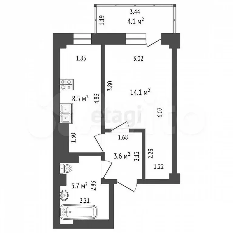 1-к. квартира, 36 м, 3/8 эт. - Фото 0
