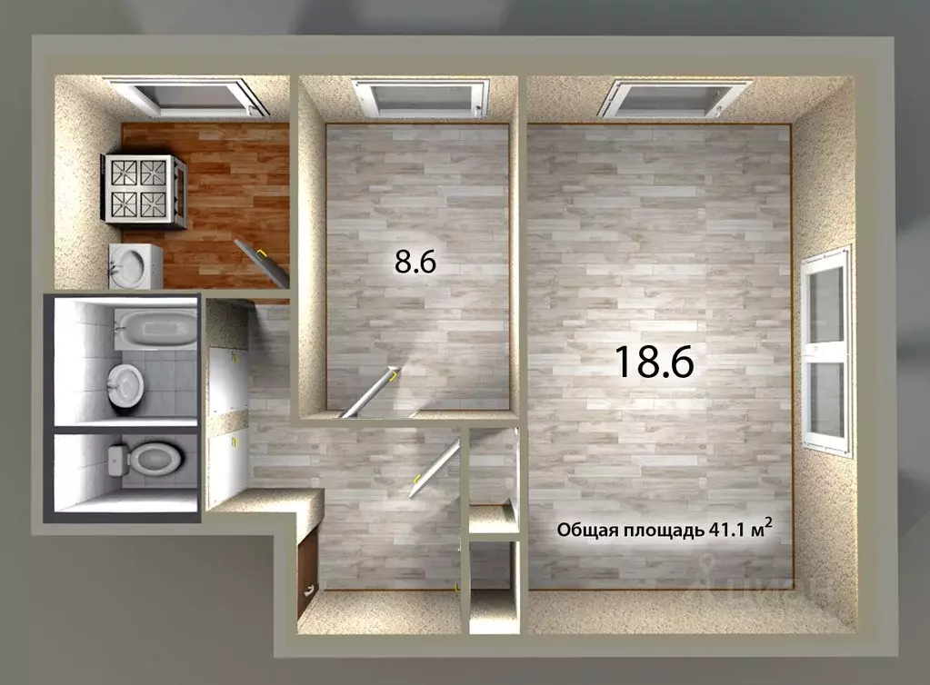 2-к кв. Санкт-Петербург Пискаревский просп., 143 (42.0 м) - Фото 2