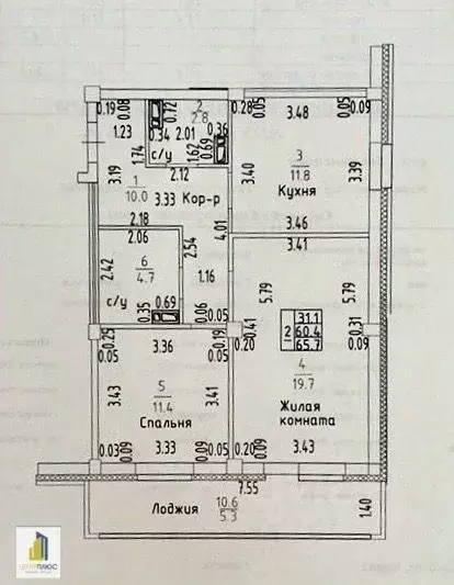 2-к кв. Кировская область, Киров ул. Ивана Попова, 97 (65.7 м) - Фото 1