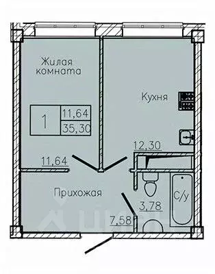 1-к кв. Ставропольский край, Пятигорск  (35.3 м) - Фото 0