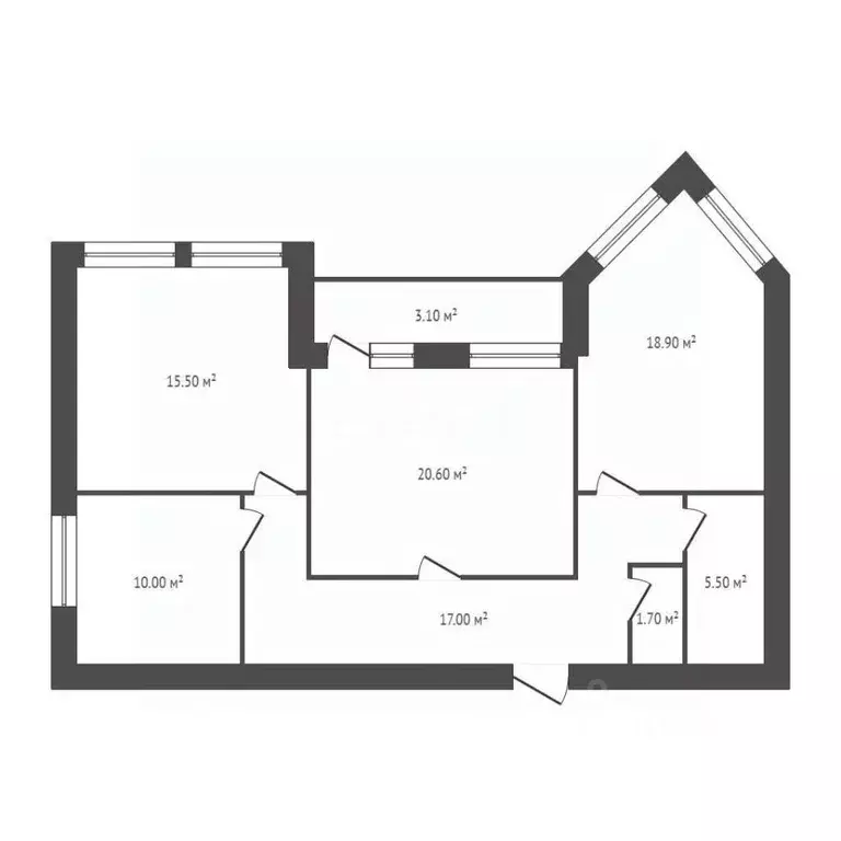 3-к кв. Брянская область, Брянск Бежицкая ул., 1к4 (89.8 м) - Фото 2