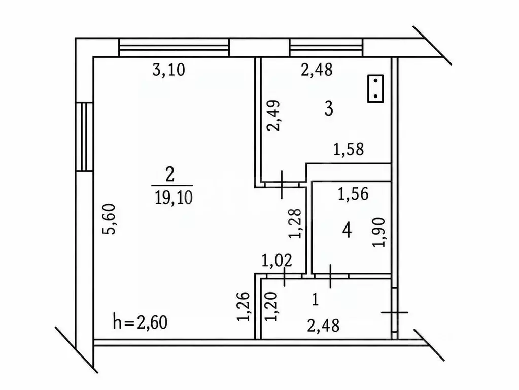 1-к кв. Чувашия, Чебоксары просп. Мира, 32 (30.6 м) - Фото 2