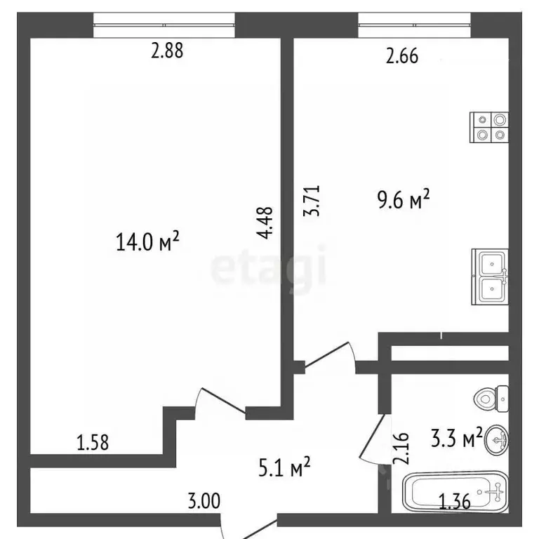 1-к кв. Ямало-Ненецкий АО, Тарко-Сале Пуровский район, Южный мкр, 9 ... - Фото 1