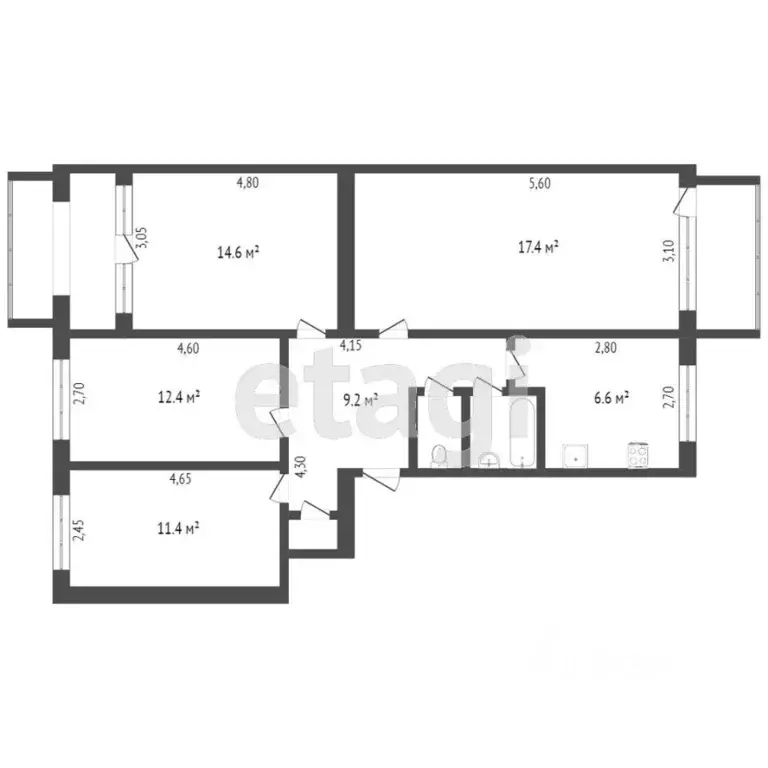 4-к кв. Крым, Симферополь ул. Залесская (80.3 м) - Фото 0