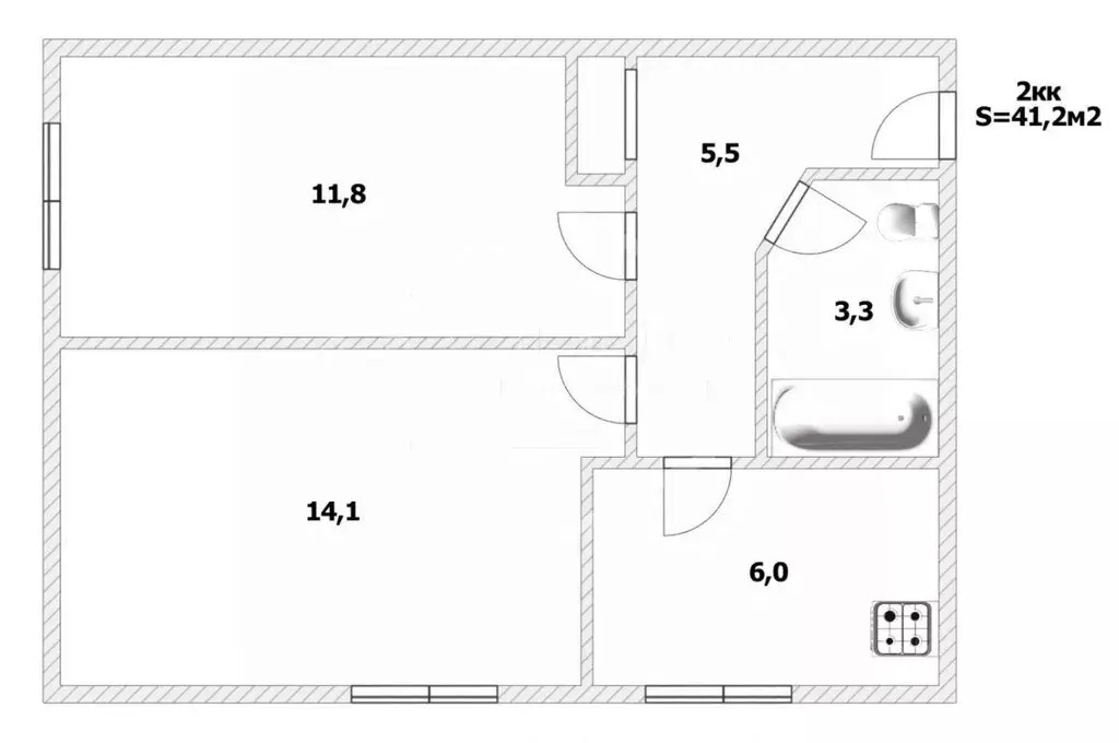 2-к кв. Калининградская область, Калининград просп. Победы, 201А (41.2 ... - Фото 2