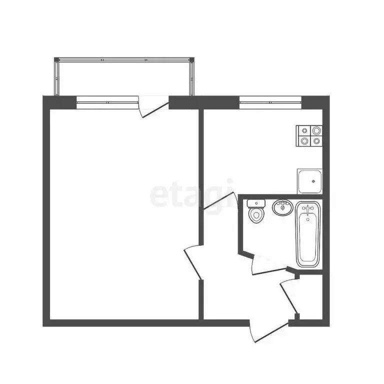 1-комнатная квартира: Томск, улица Елизаровых, 21/2 (31.9 м) - Фото 1