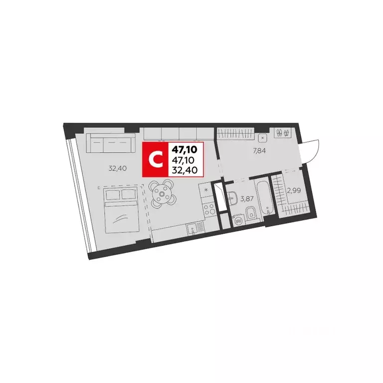 1-к кв. Ростовская область, Ростов-на-Дону ул. Штахановского, 24/2 ... - Фото 0