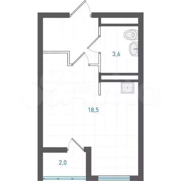 Квартира-студия, 27,7 м, 6/21 эт. - Фото 0