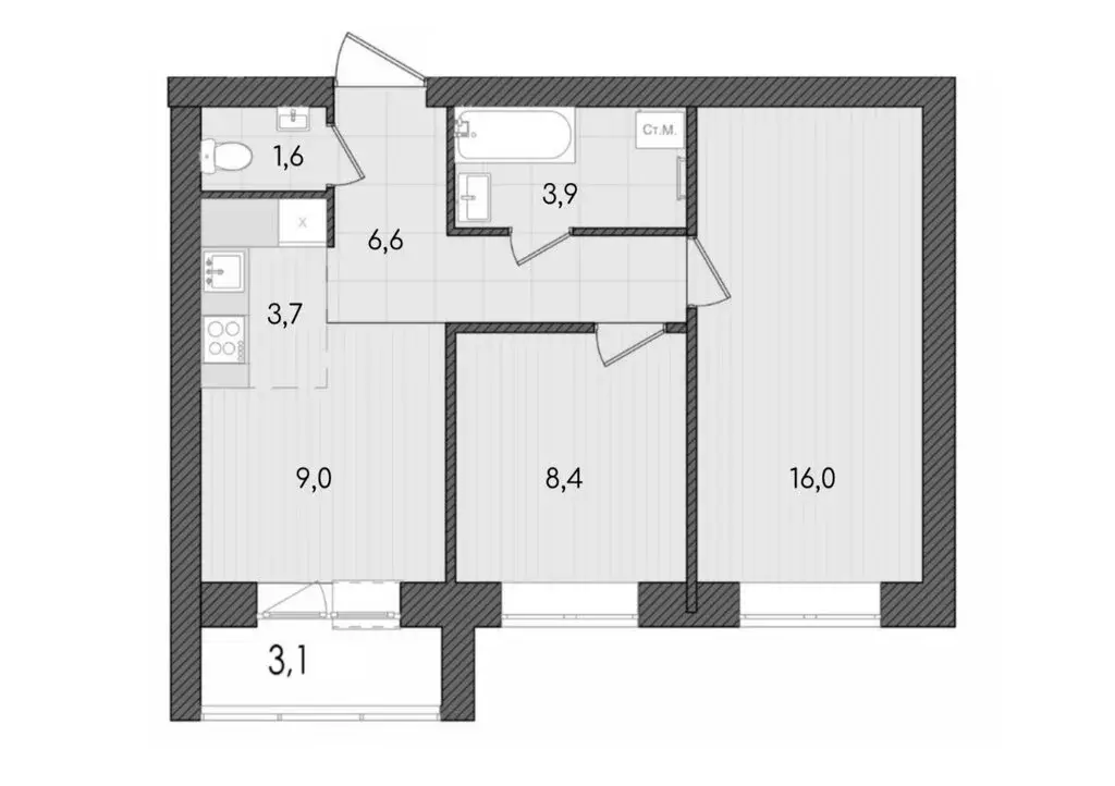 3-комнатная квартира: Киров, улица Капитана Дорофеева, 22 (52.4 м) - Фото 0