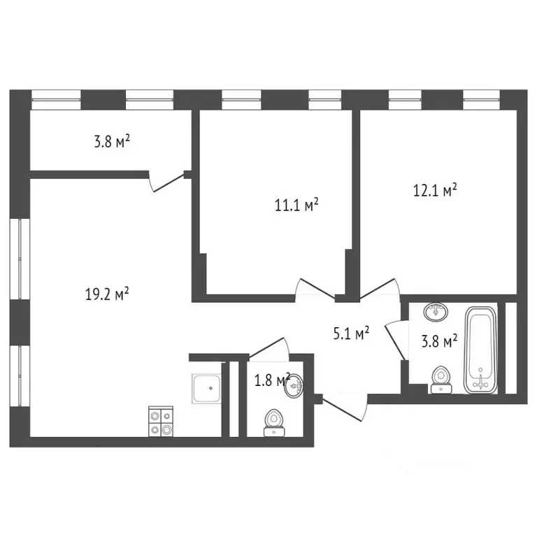 2-к кв. Тюменская область, Тюменский район, д. Дударева ул. Сергея ... - Фото 2