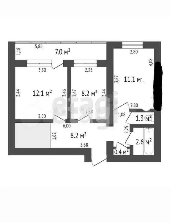 4-к. квартира, 95,5 м, 4/10 эт. - Фото 0