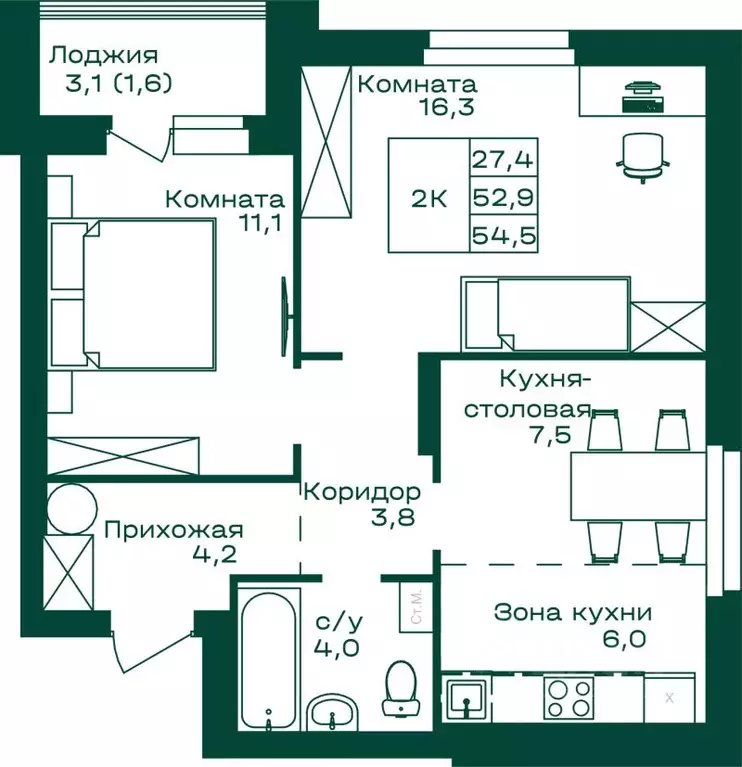 2-к кв. Алтай, Майминский район, с. Майма Алтайская ул., 2к5 (54.5 м) - Фото 1