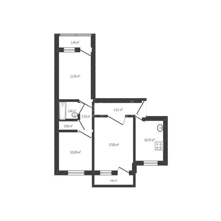 3-комнатная квартира: Брянск, улица Романа Брянского, 5 (66 м) - Фото 1