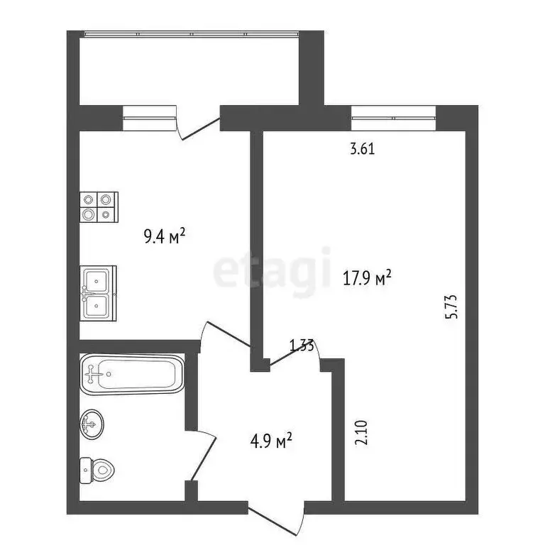 1-комнатная квартира: Ярославль, Институтская улица, 28 (36.2 м) - Фото 0