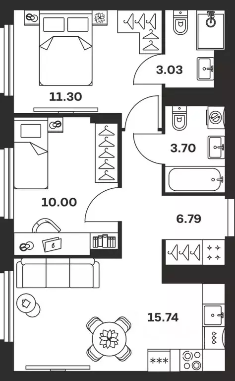 2-к кв. Тульская область, Тула ул. Самоварная, 21/1 (50.56 м) - Фото 1