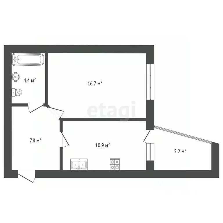 1-к кв. Тамбовская область, Тамбов Селезневская ул., 2Бк3 (40.0 м) - Фото 1