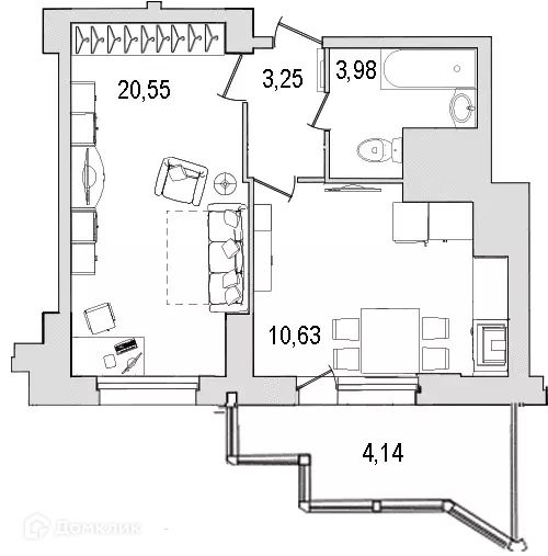 Продаётся 1-к квартира, 41.8 м - Фото 0
