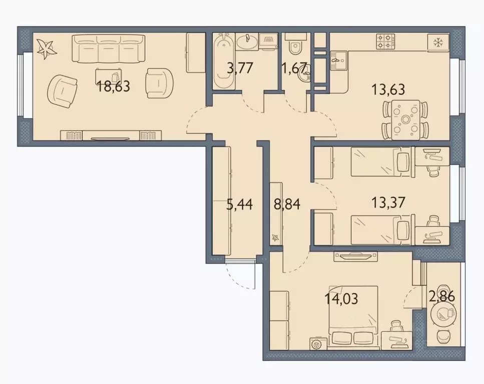 3-к кв. Брянская область, Брянск просп. Станке Димитрова, 67к7 (80.1 ... - Фото 1