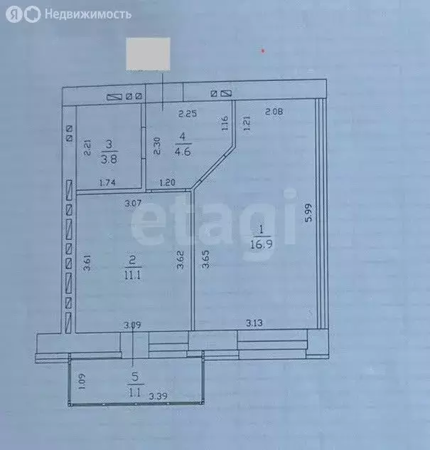 1-комнатная квартира: Казань, улица Азата Аббасова, 3 (36.4 м) - Фото 0