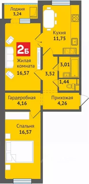 2-к кв. Марий Эл, Медведево городское поселение, Медведево пгт ул. ... - Фото 1