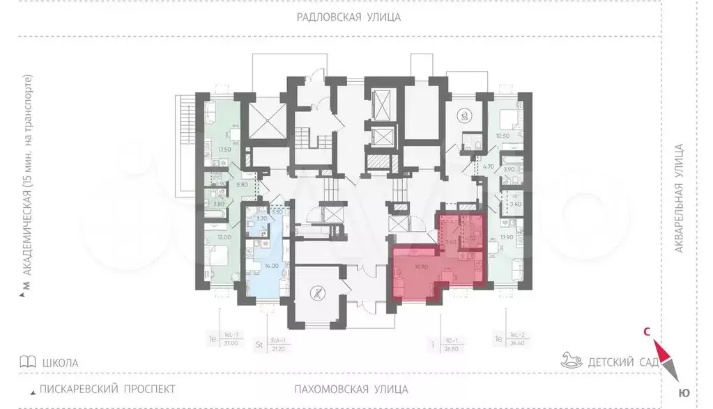 Квартира-студия, 20,5 м, 17/25 эт. - Фото 1