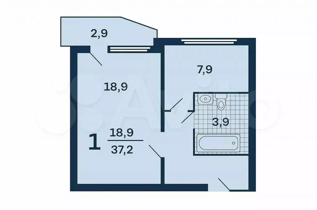 1-к. квартира, 40 м, 3/17 эт. - Фото 0